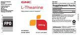GNC L-Theanine 200mg softgel capsule packaging