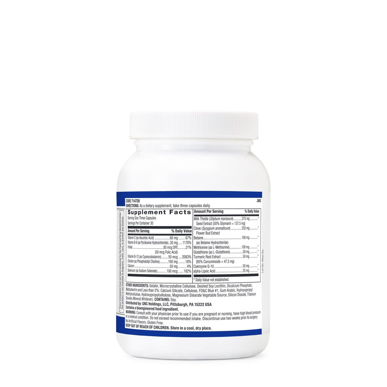 GNC Liver Health Formula 90 Capsules side view
