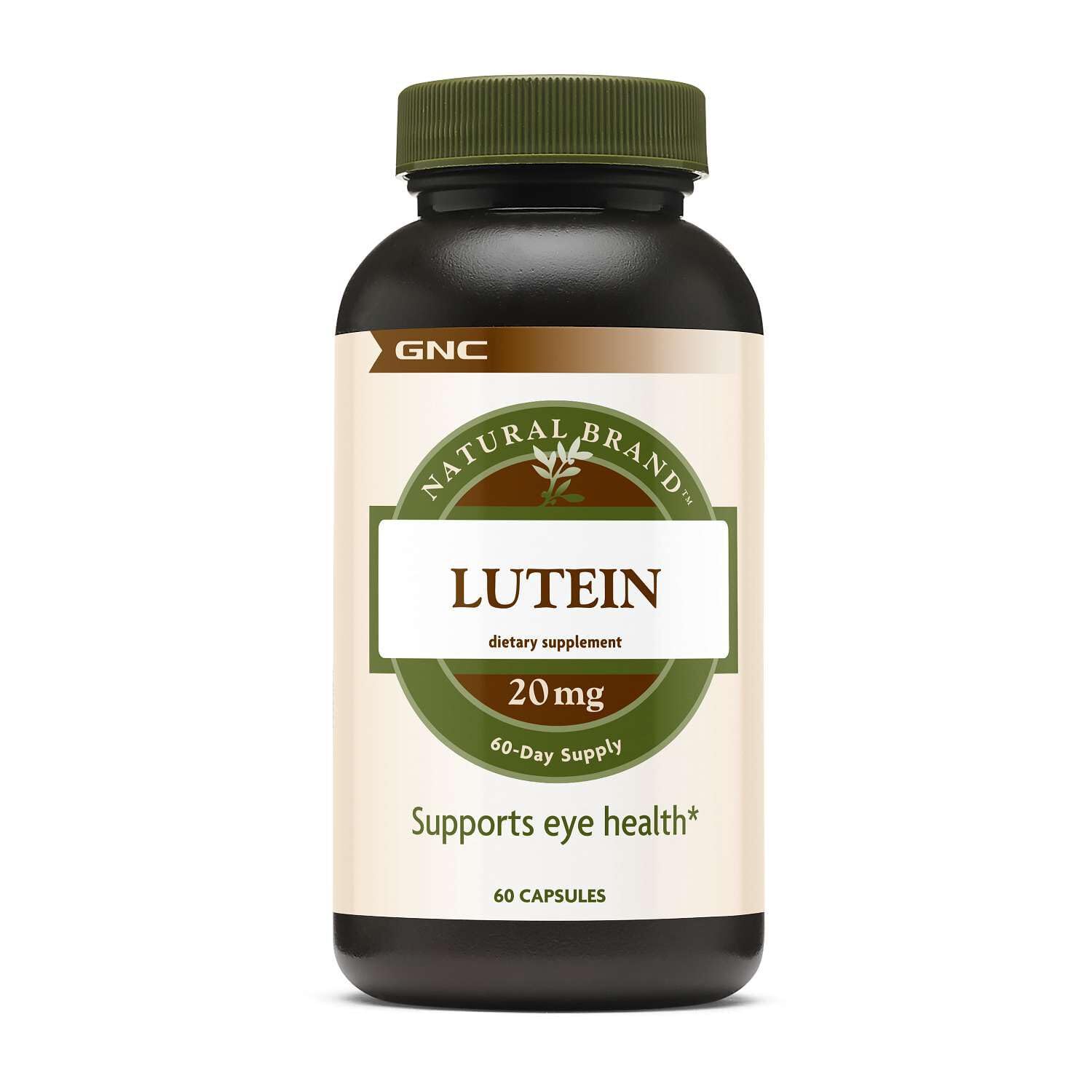 GNC Lutein 20mg supplement front view with packaging