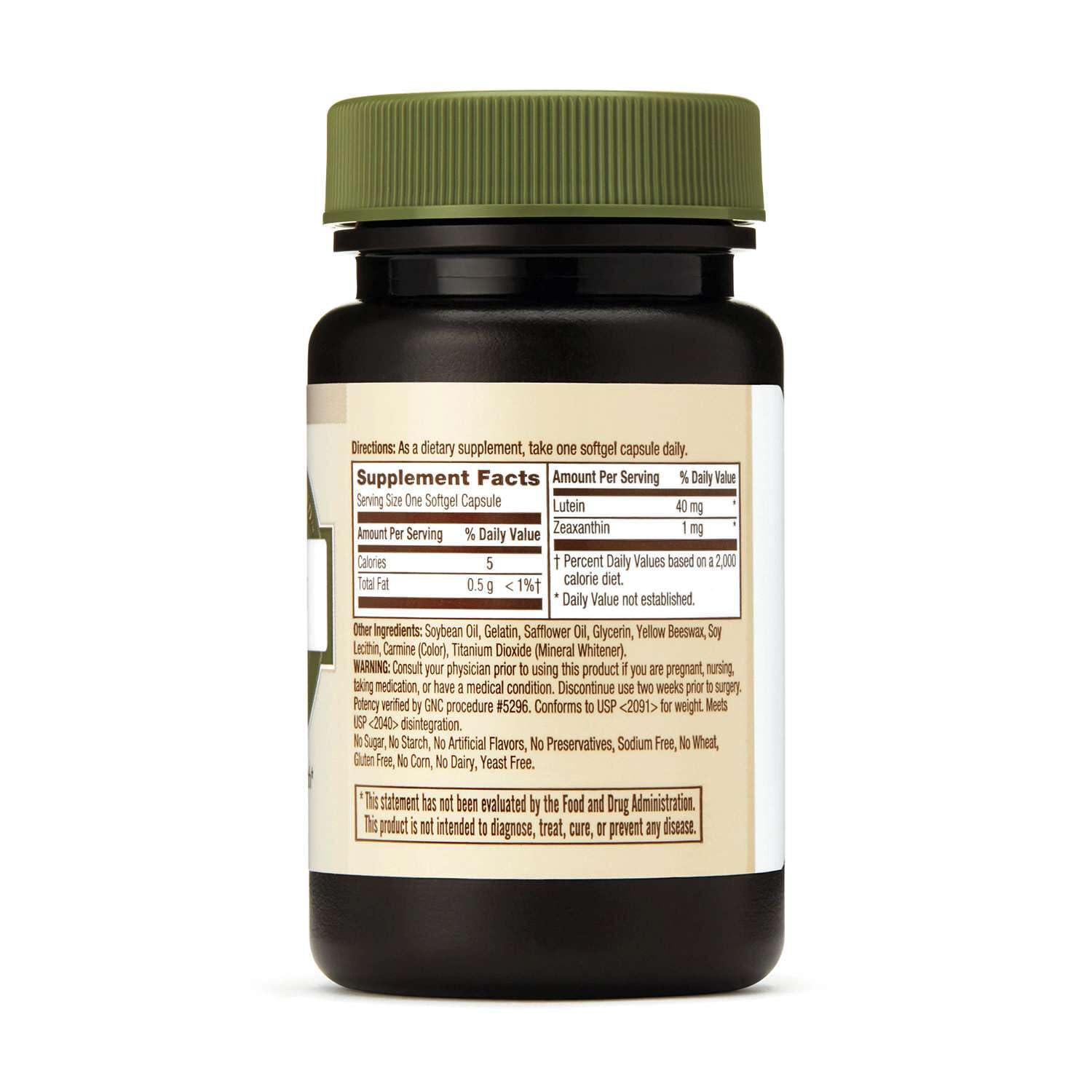 GNC Lutein Softgels side view with packaging