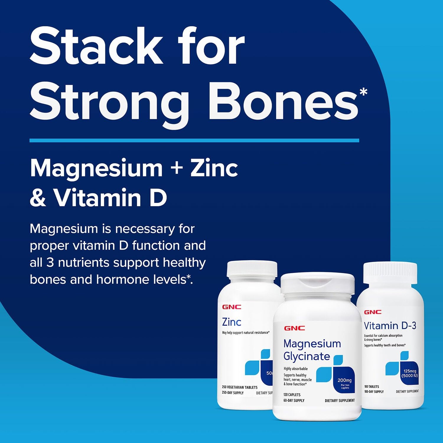 GNC Magnesium Glycinate 200mg caplets with a glass of water
