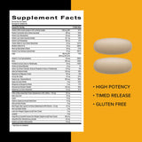 GNC Mega Men Health Multivitamin with a measuring spoon