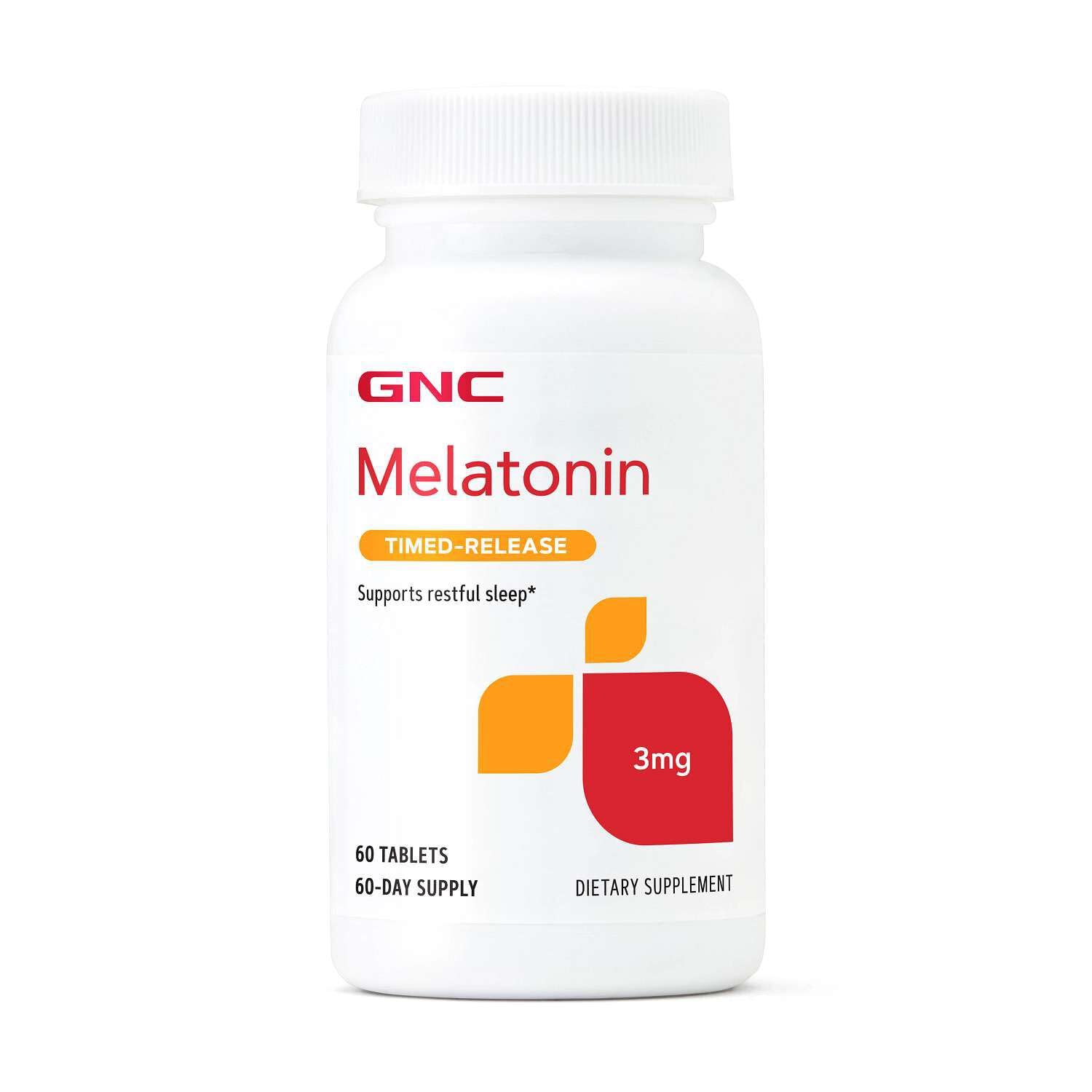 GNC Melatonin 3 mg supplement front view with packaging