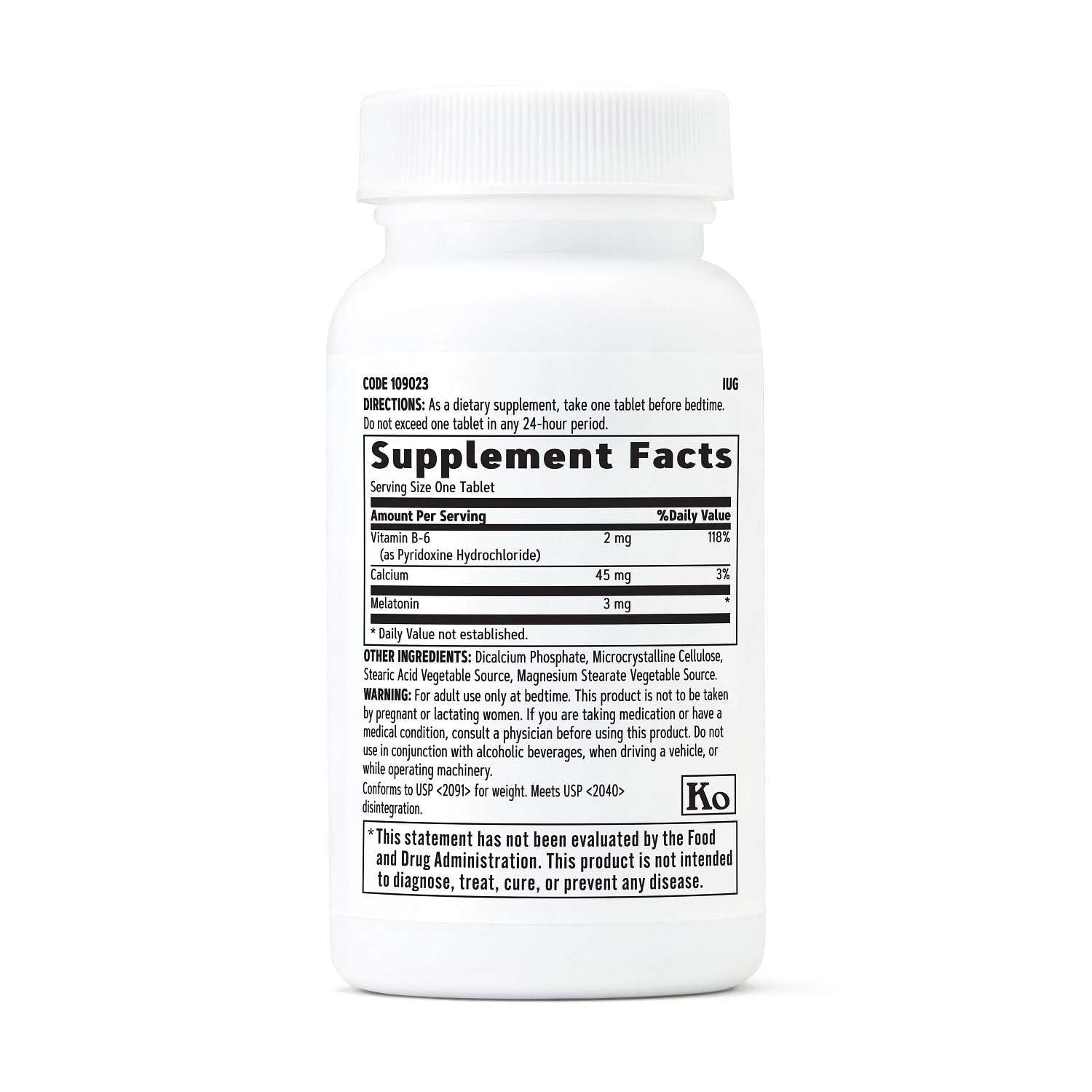 GNC Melatonin 5mg Sleep Supplement bottle side view