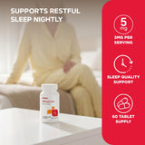 GNC Melatonin 5mg Tablets back view with ingredients