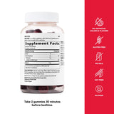 GNC Melatonin Gummies 5 mg Blackberry gummies on a table