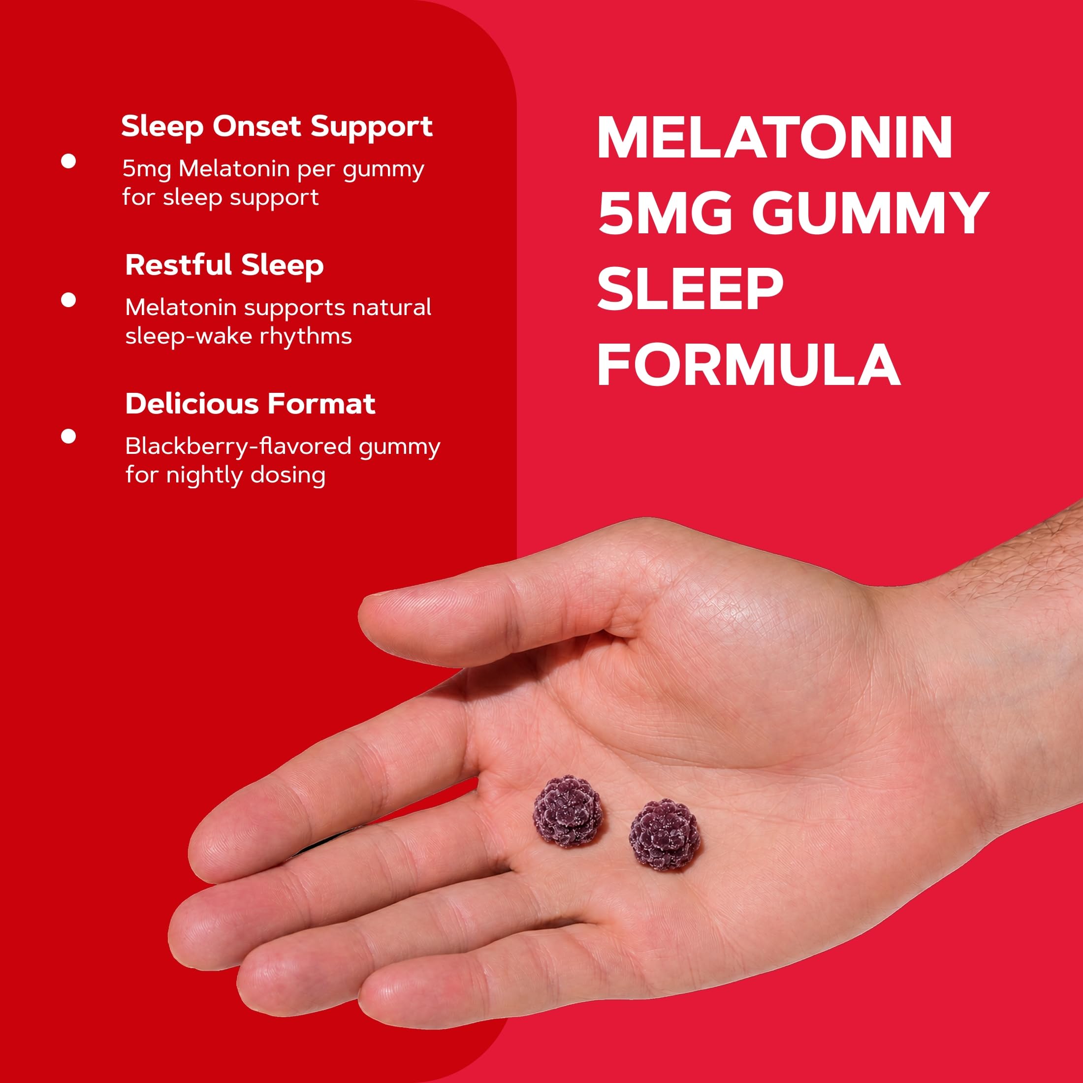 GNC Melatonin Gummies 5 mg Blackberry side view of packaging