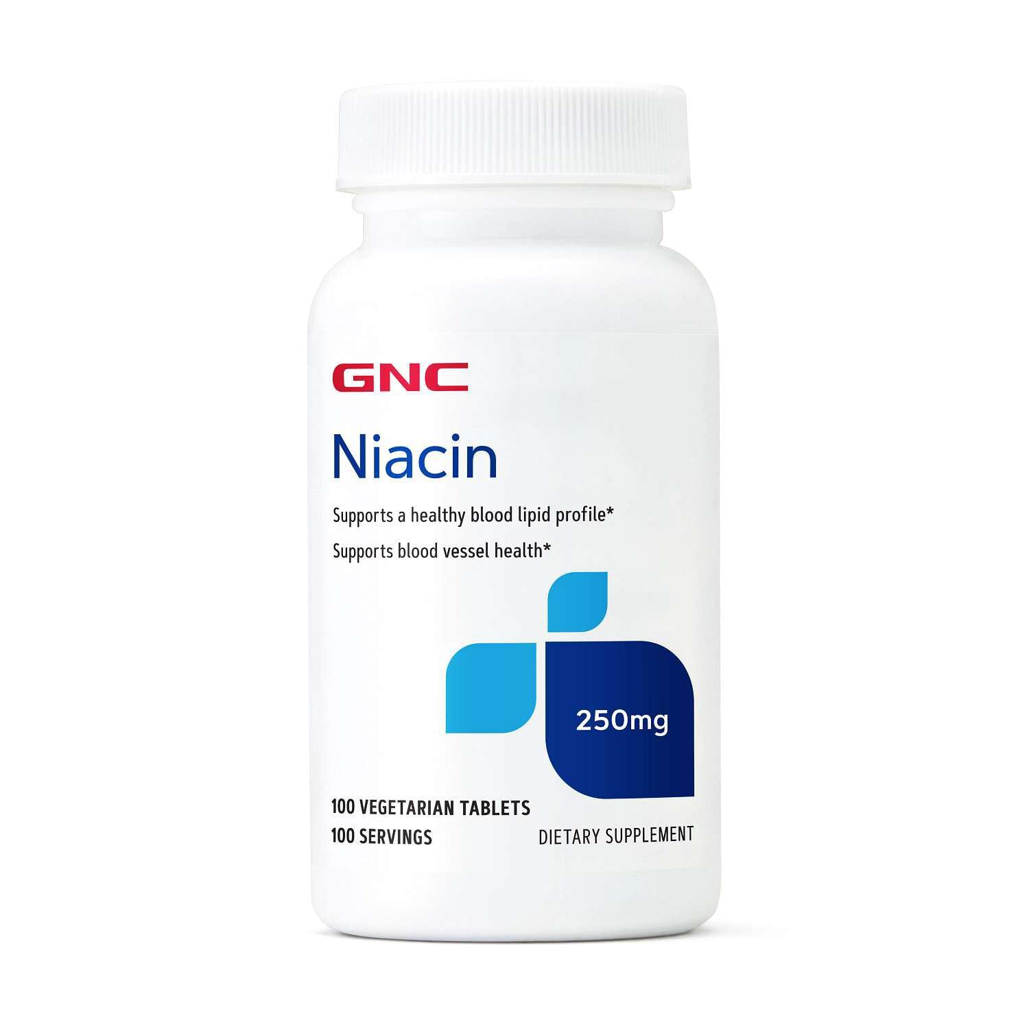 GNC Niacin 250mg 100 Tablets front view