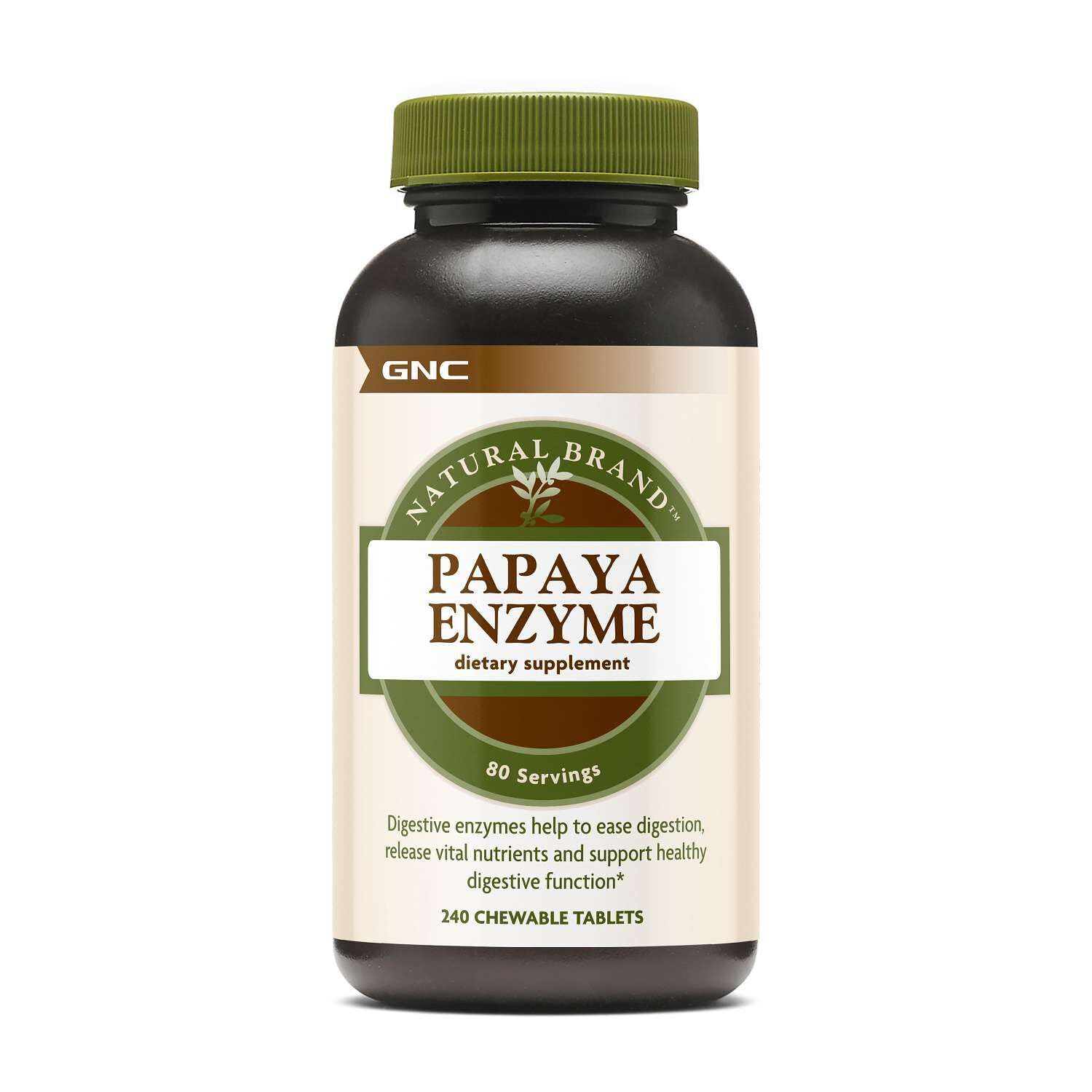 GNC Papaya Enzyme chewable tablets front view