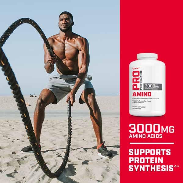 GNC Pro Performance Amino Acid 3000 softgels close-up
