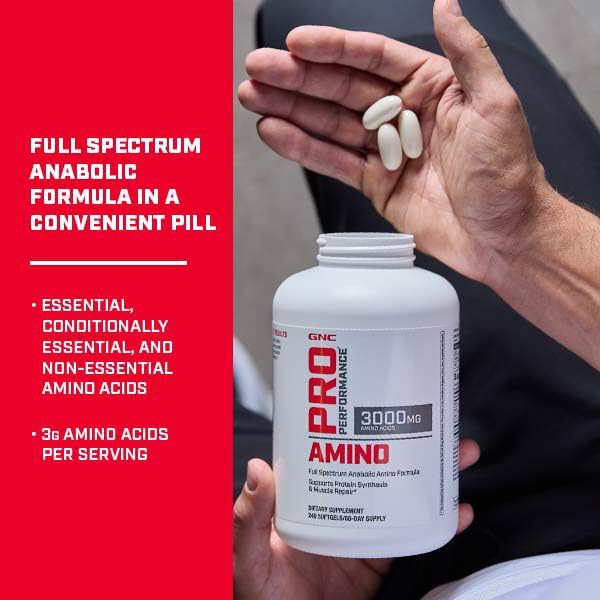 GNC Pro Performance Amino Acid 3000 softgels packaging