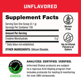 GNC Pro Performance Creatine Monohydrate back view showing nutritional information