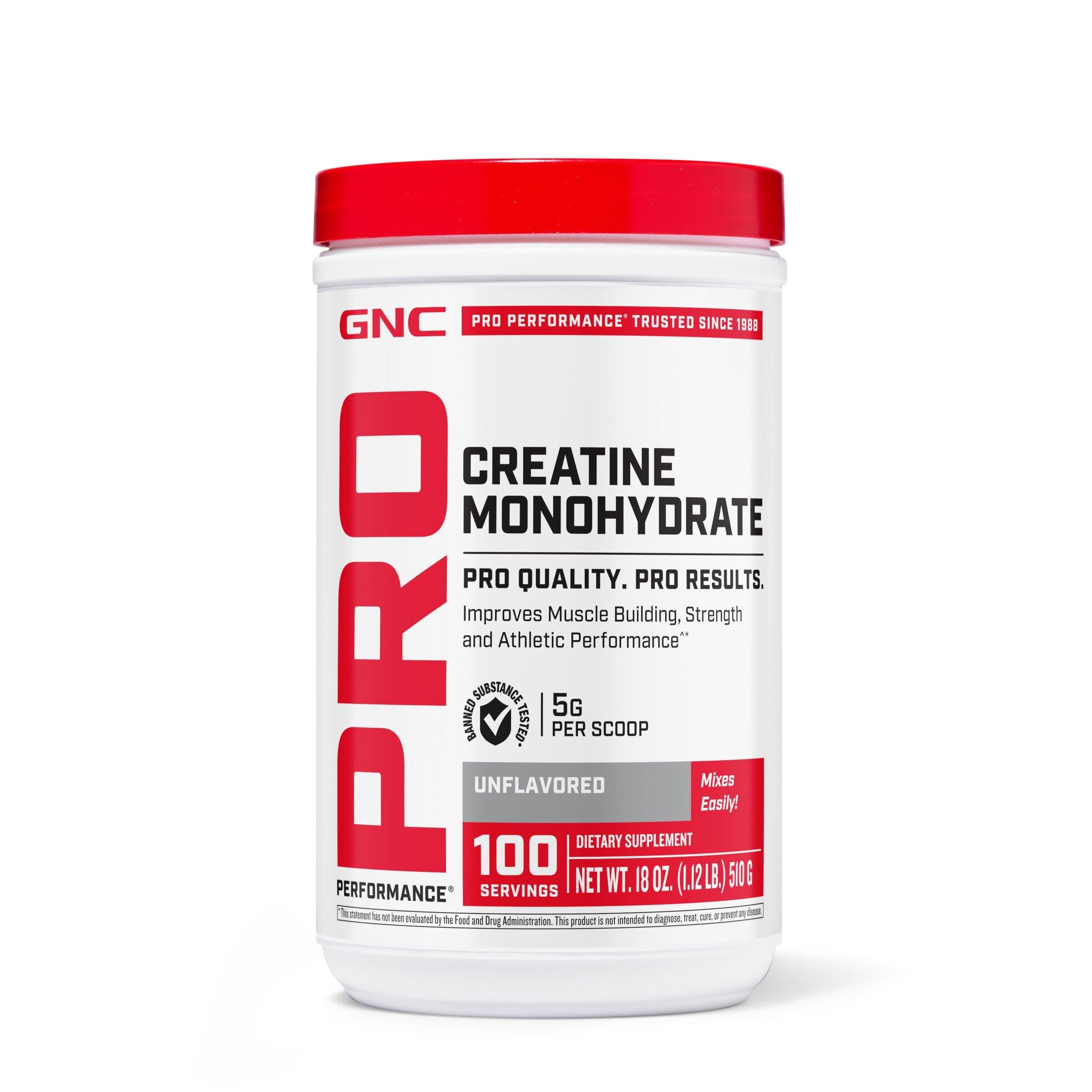GNC Pro Performance Creatine Monohydrate front view with packaging