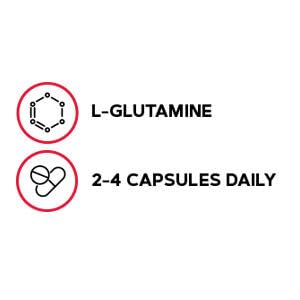 GNC Pro Performance L-Glutamine 191g capsules side view