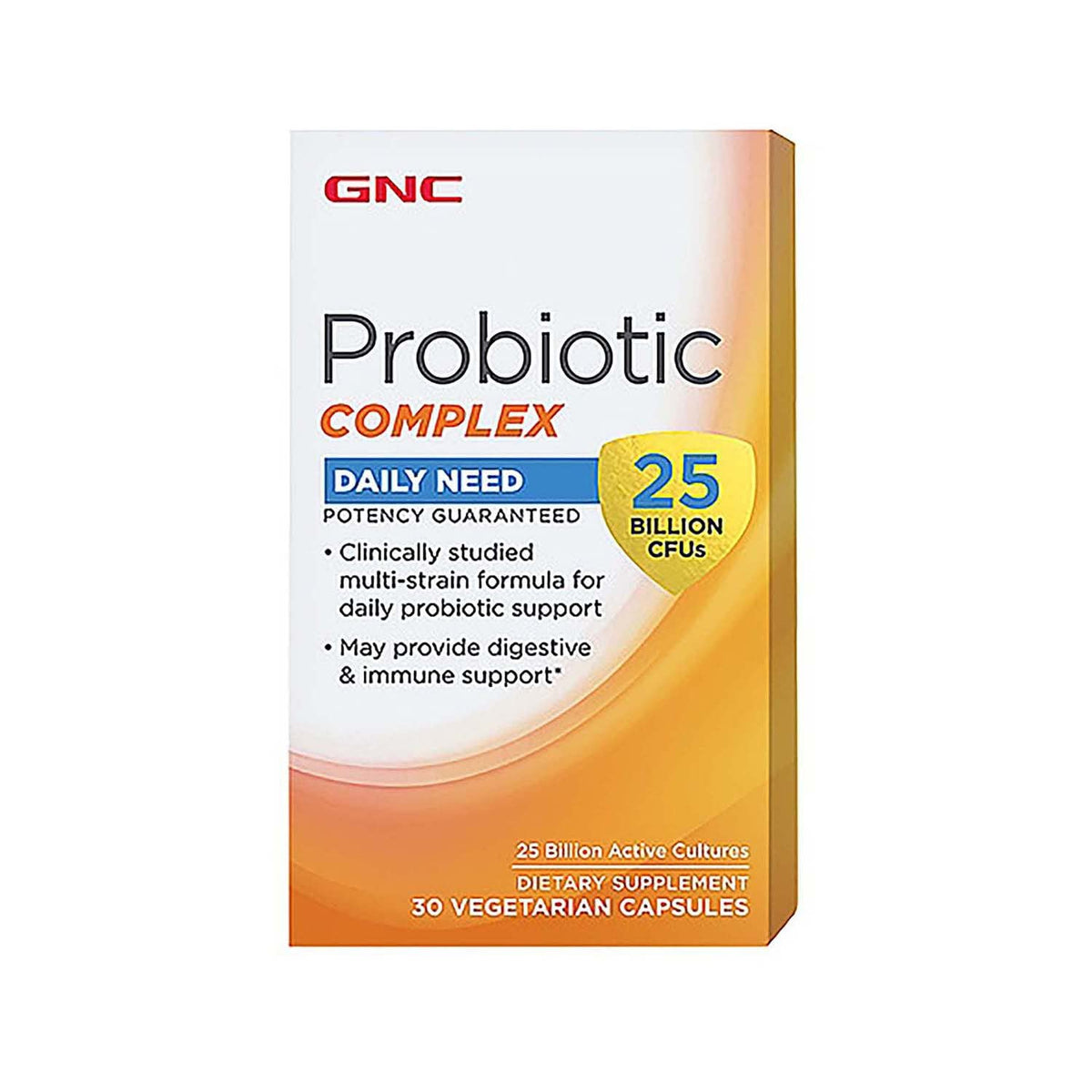 GNC Probiotic Complex 25 Billion CFUs supplement front view