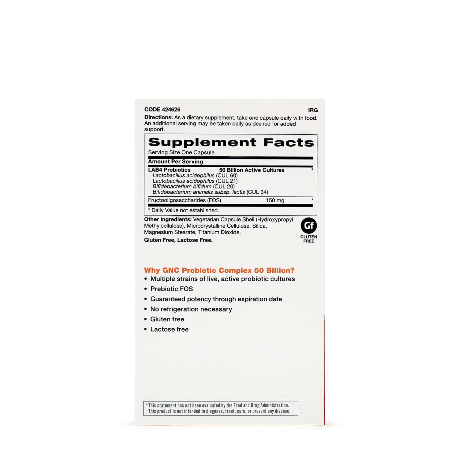 GNC Probiotic Complex Daily Need capsule close-up