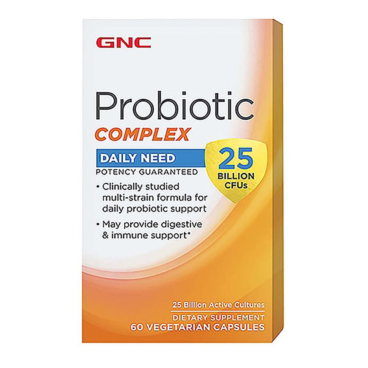 GNC Probiotic Daily Supplement 60 Capsules front view