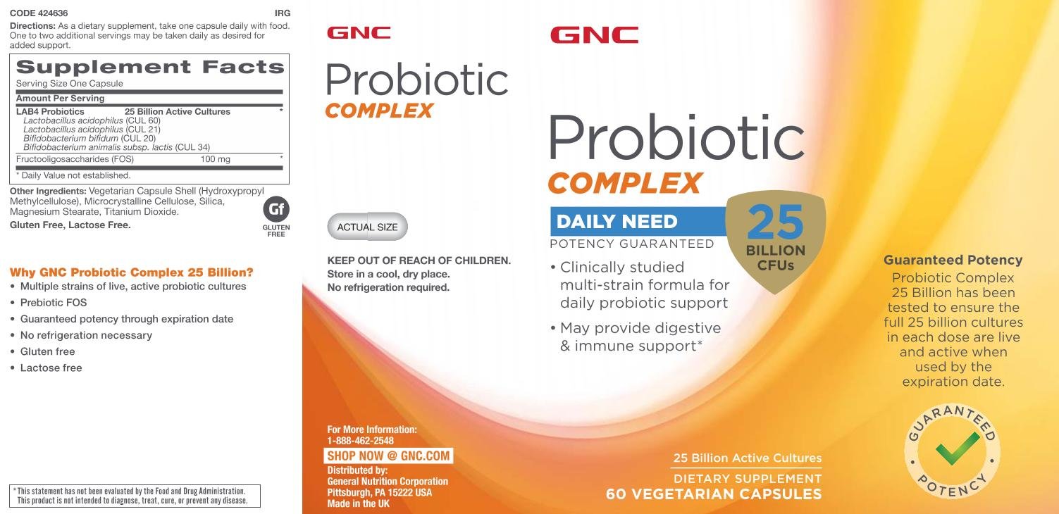 GNC Probiotic Daily Supplement packaging details