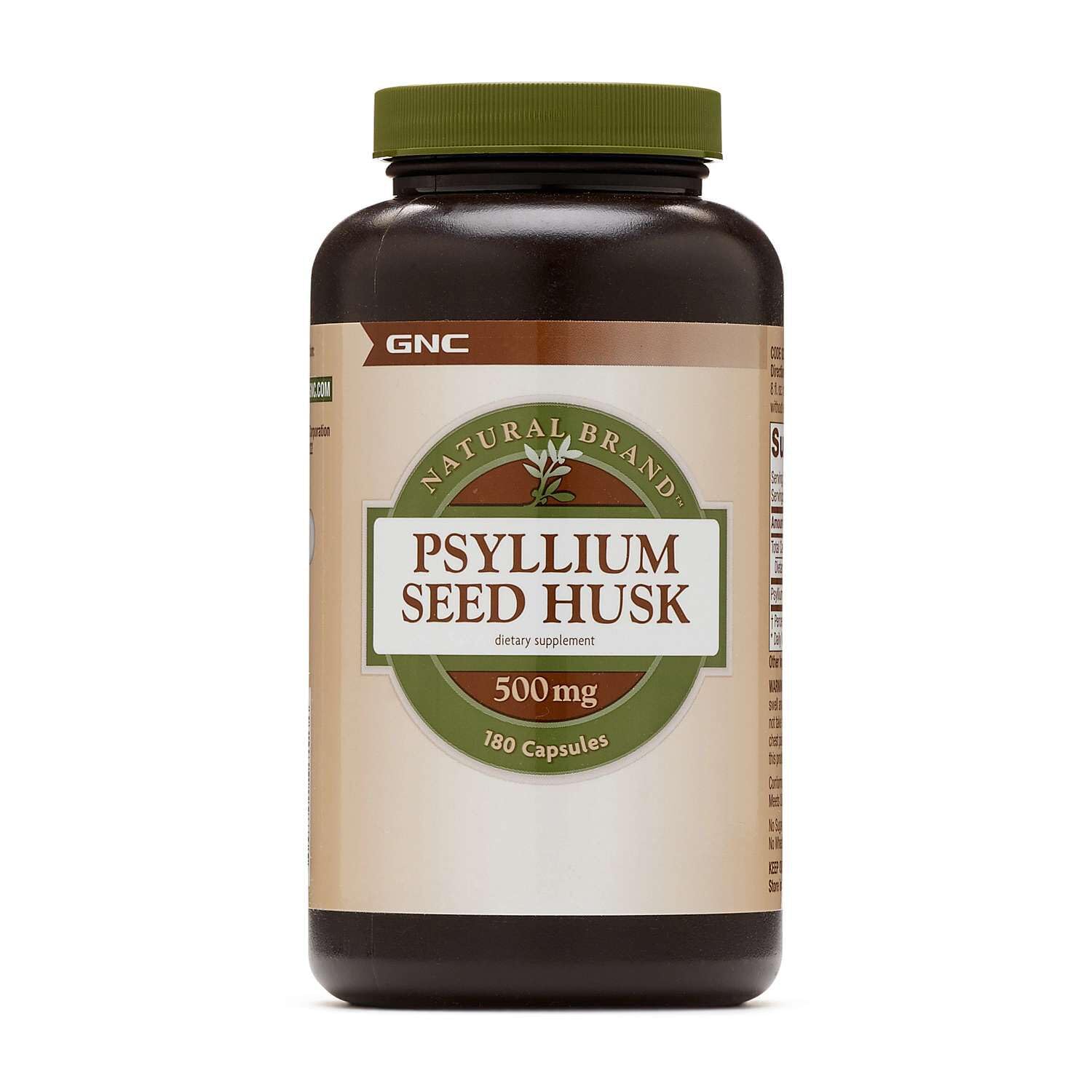 GNC Psyllium Seed Husk 500mg 180 Capsules front view