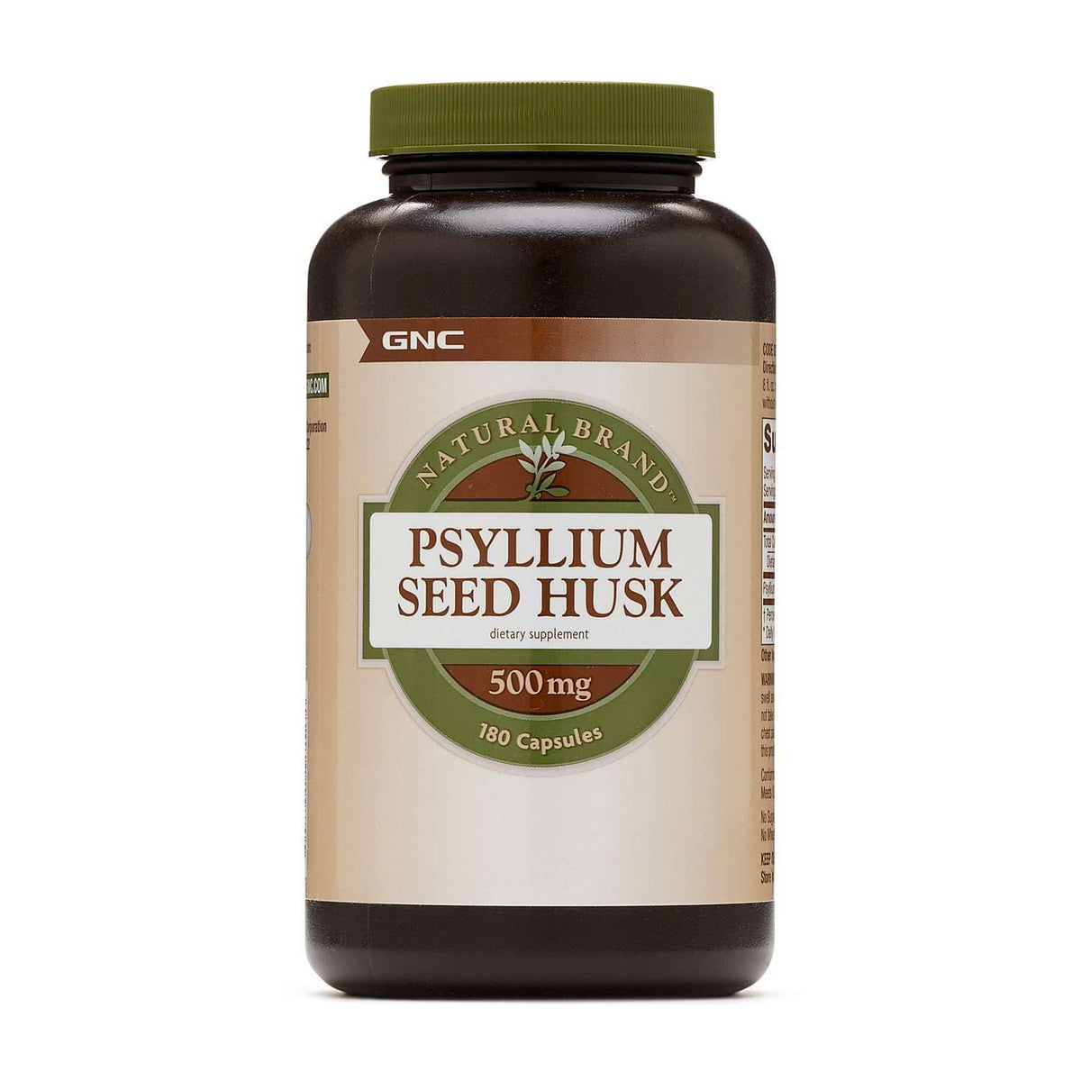 GNC Psyllium Seed Husk 500mg 180 Capsules front view