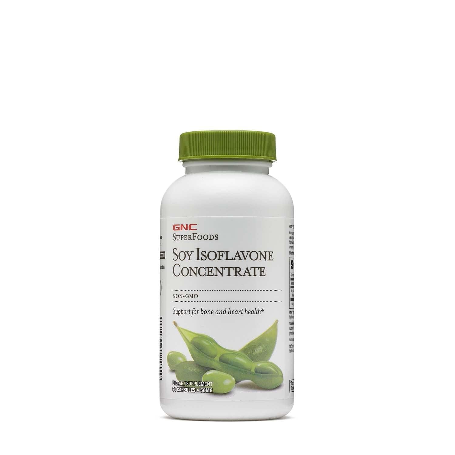 GNC SuperFoods Soy Isoflavone Concentrate 90 Capsules front view