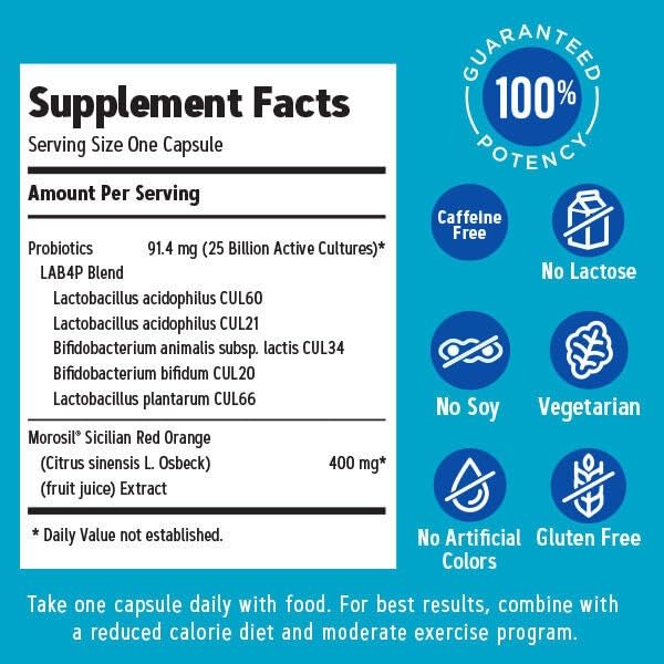 GNC Total Lean Probiotic 25 Billion CFU tablets close-up