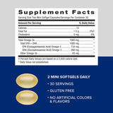 GNC Triple Strength Fish Oil 1000mg softgels on a table