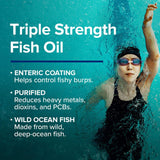 GNC Triple Strength Fish Oil bottle with packaging