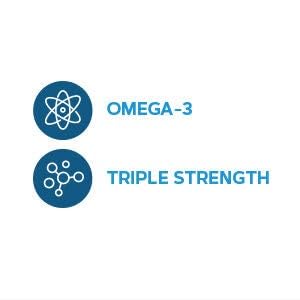 GNC Triple Strength Fish Oil softgel on a table