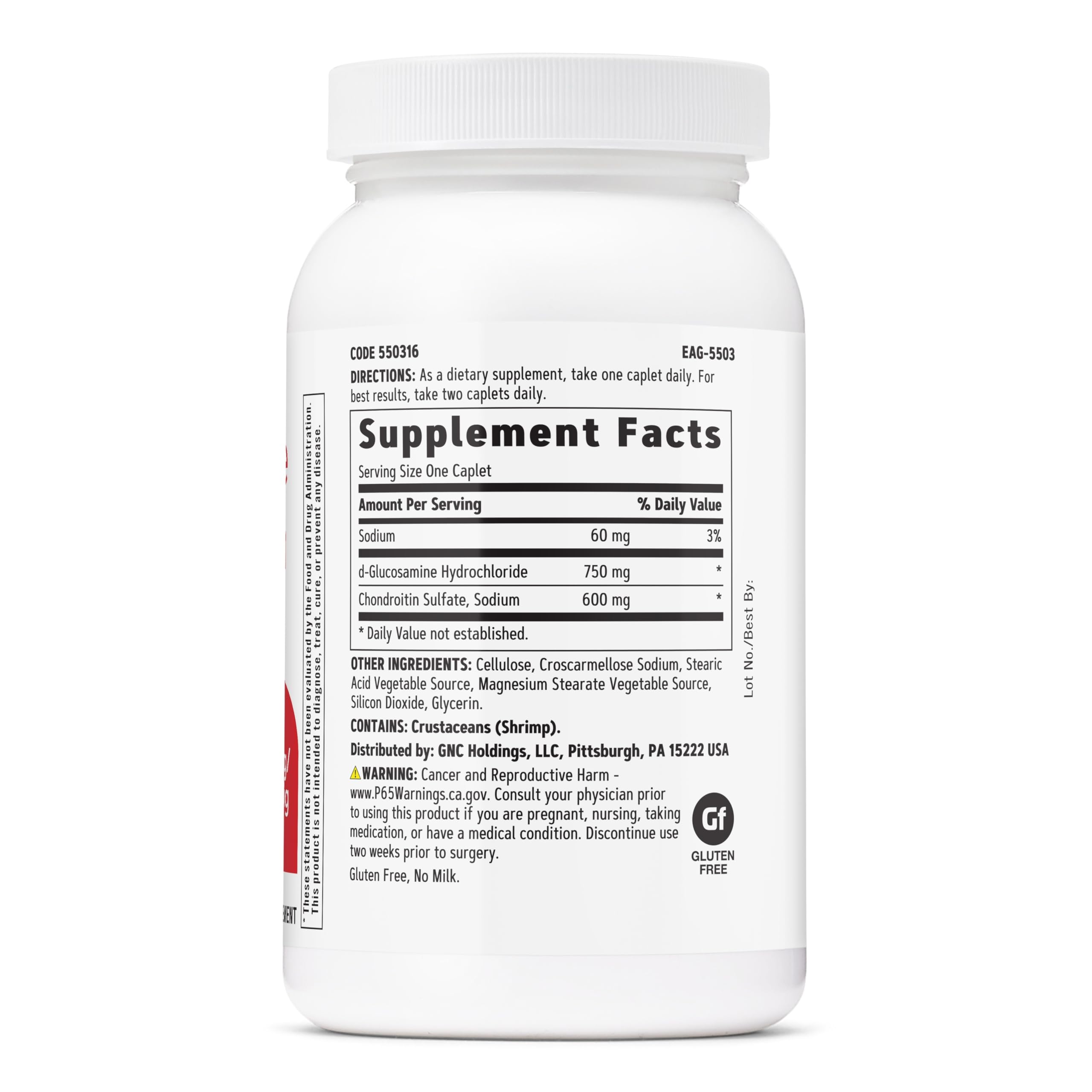 GNC Triple Strength Glucosamine Chondroitin caplets in hand