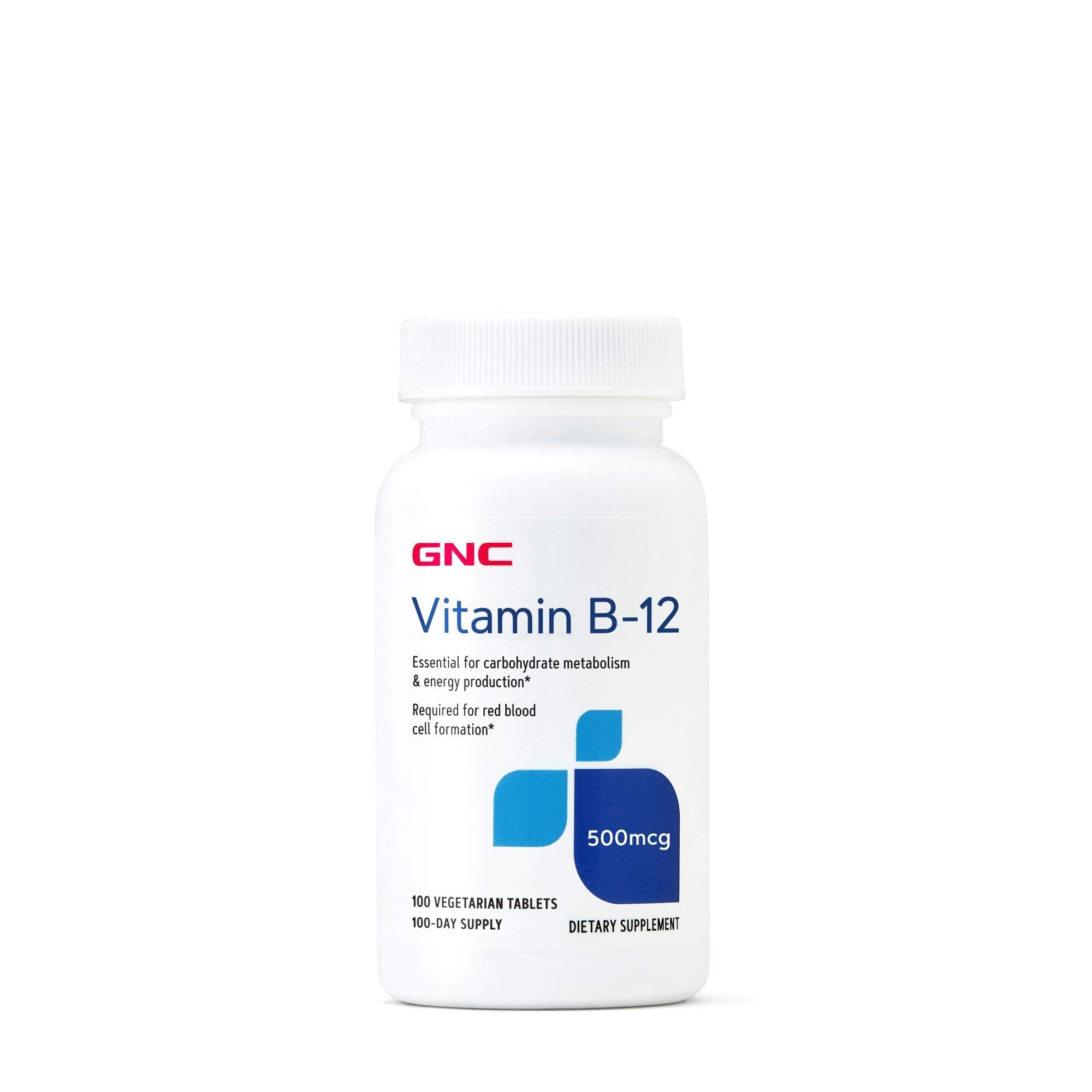 GNC Vitamin B-12 500mcg supplement front view