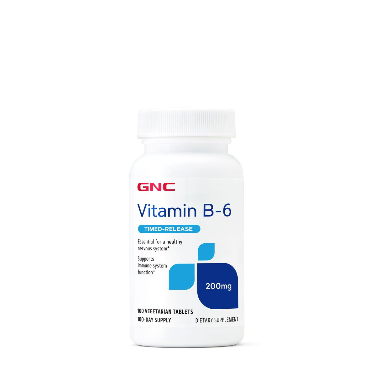 GNC Vitamin B-6 Timed-Release Tablets front view packaging