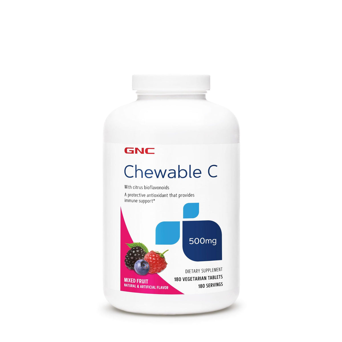 GNC Vitamin C Chewables 180 count mixed fruit flavour