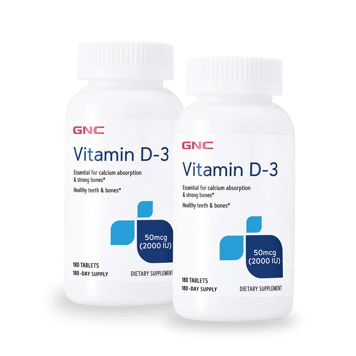 GNC Vitamin D3 2000 IU capsules front view
