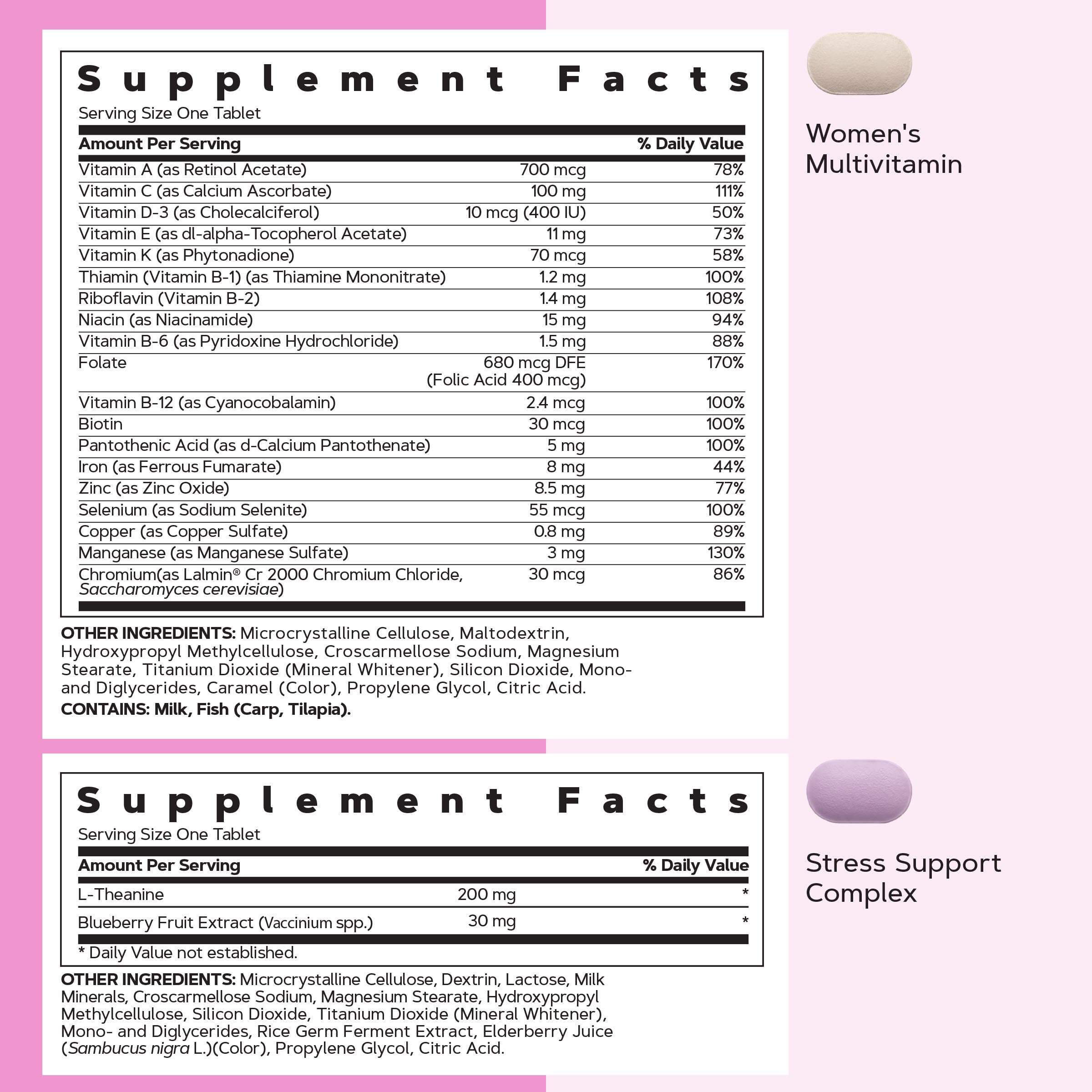 GNC Women's Multivitamin Supplement 30+ with a glass of water