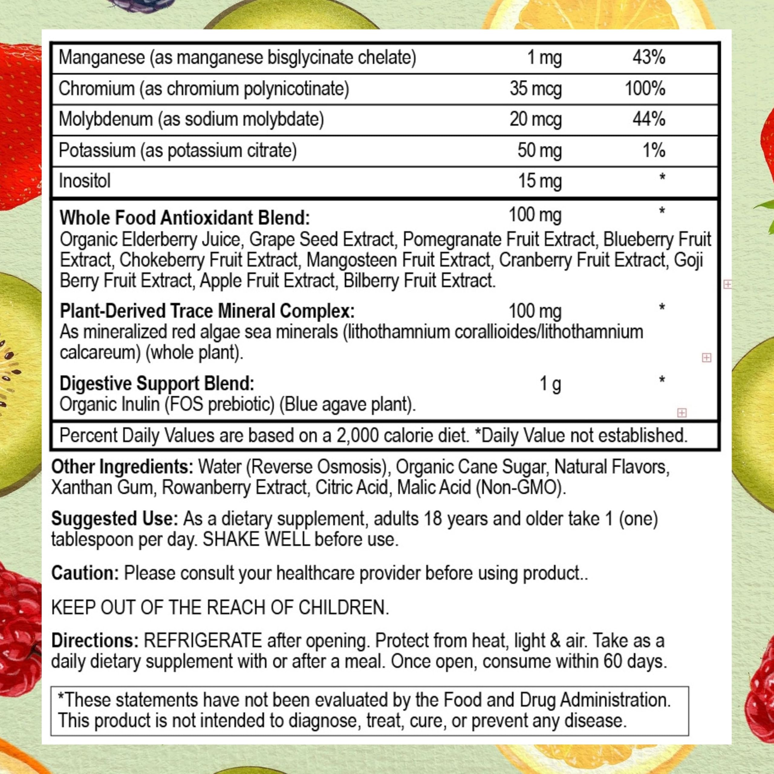 Go Healthy Natural Liquid Multivitamin 590g nutritional information