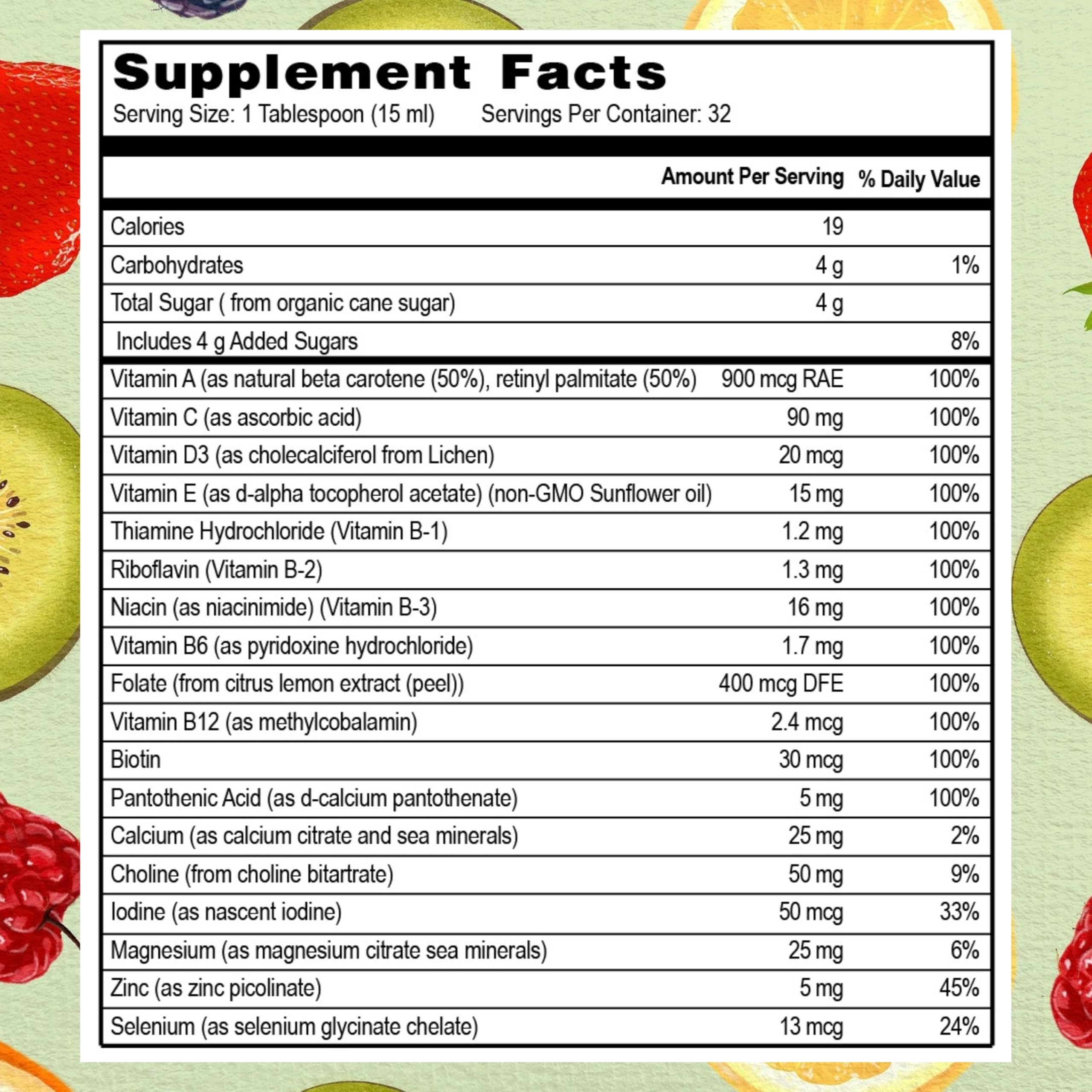 Go Healthy Natural Liquid Multivitamin 590g packaging front