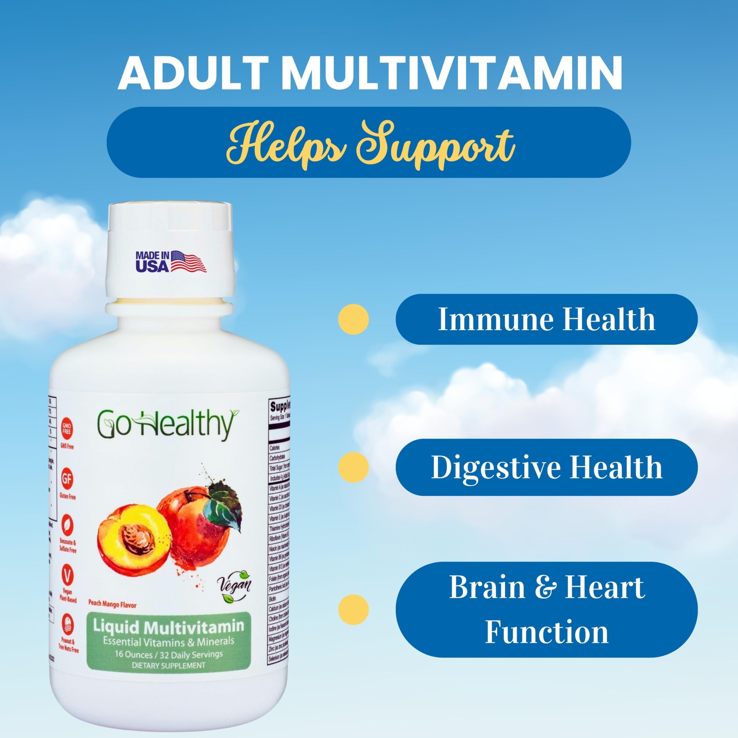 Go Healthy Natural Liquid Multivitamin 590g with measuring spoon