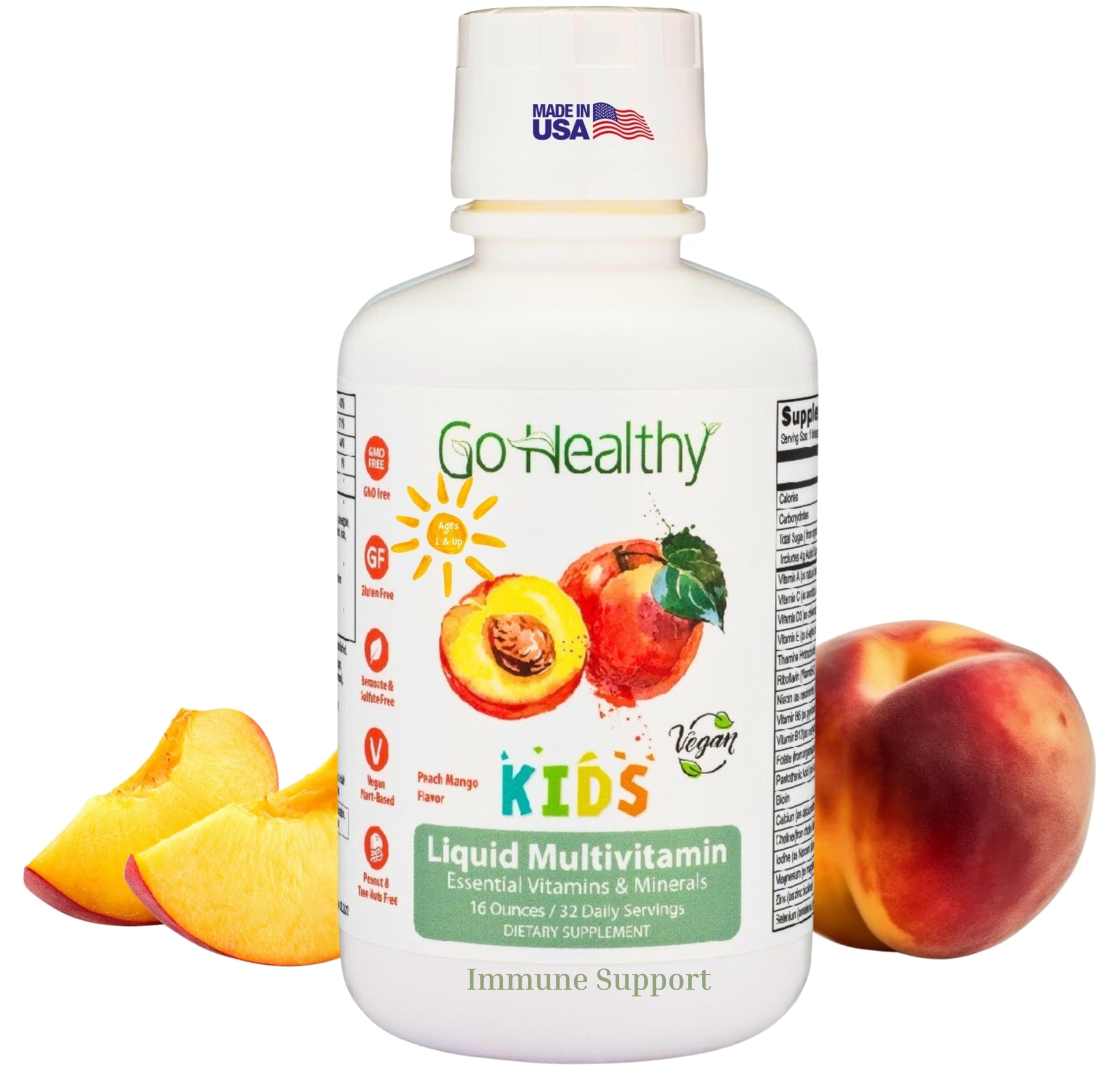 Go Healthy Natural Liquid Multivitamin for Kids 454g front view