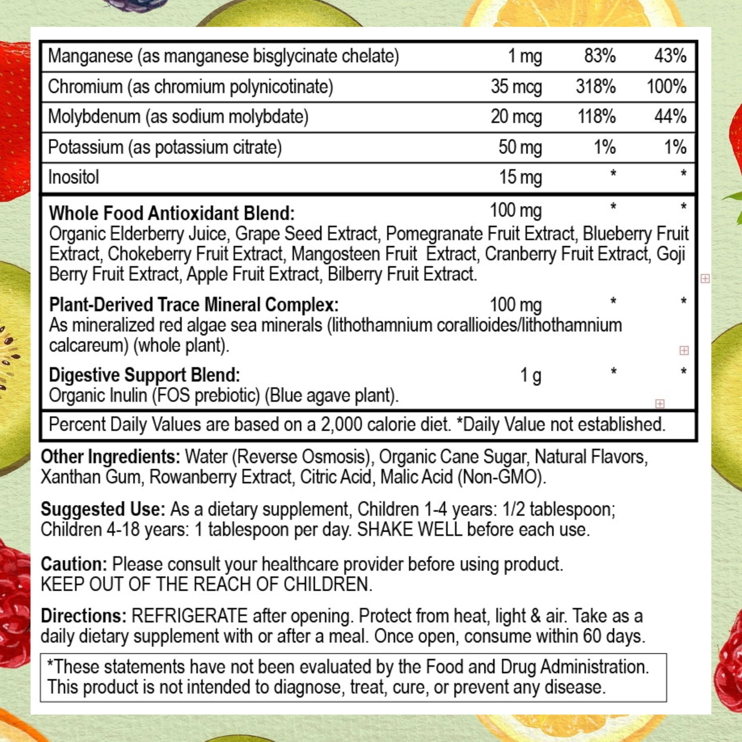 Go Healthy Natural Liquid Multivitamin for Kids 454g in a glass