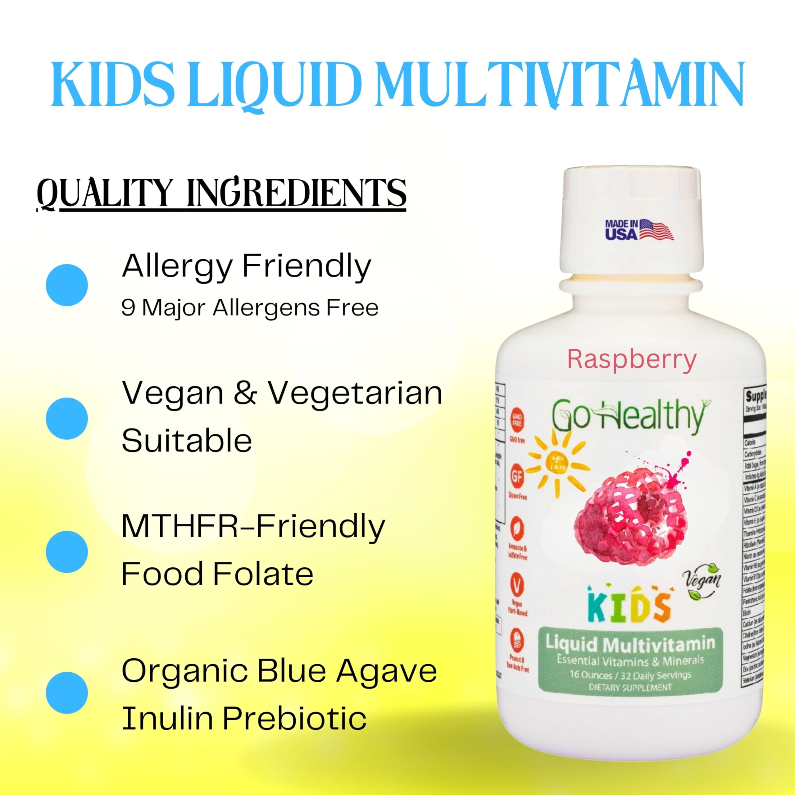 Go Healthy Natural Liquid Multivitamin for Kids 590g back view
