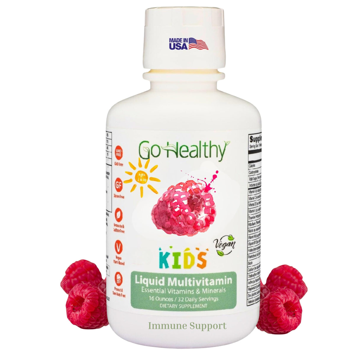 Go Healthy Natural Liquid Multivitamin for Kids 590g front view