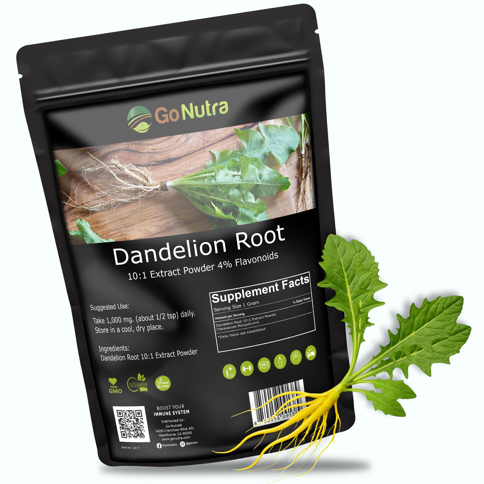 Go Nutra Dandelion Root Powder 227g nutritional information