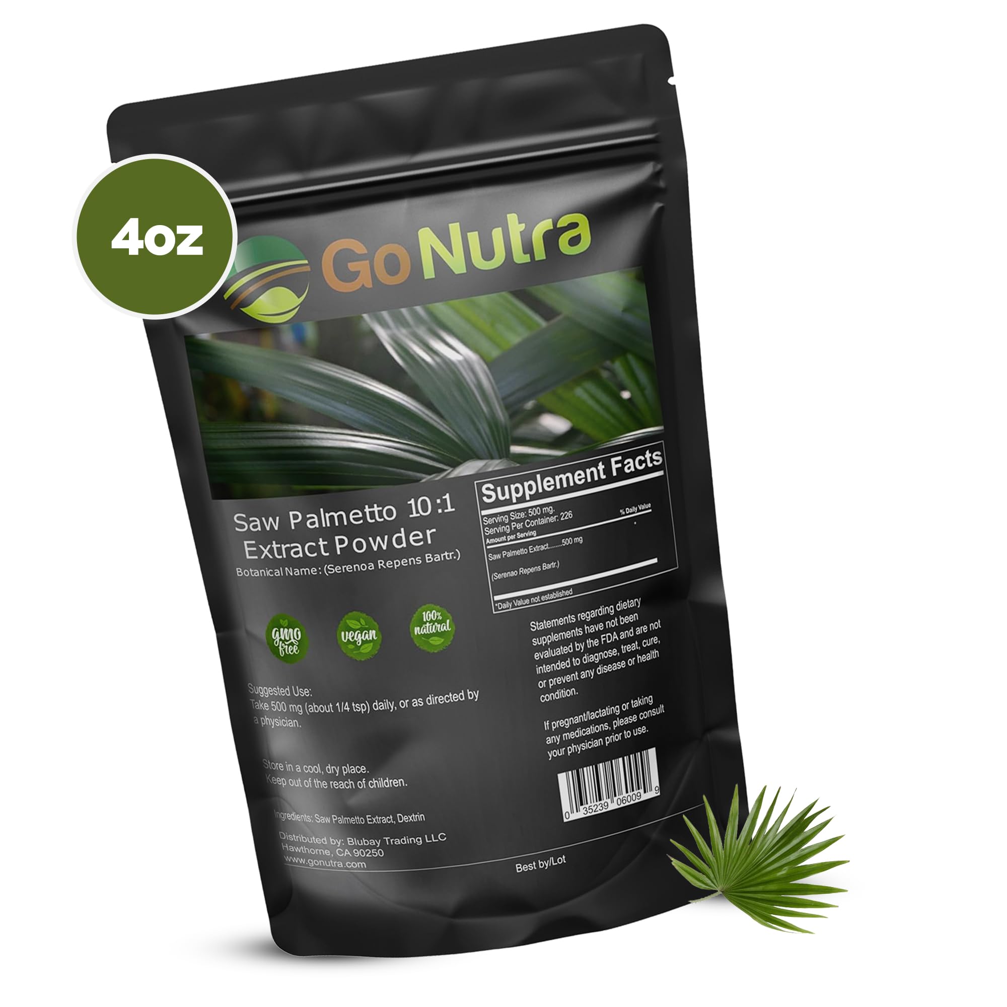 Go Nutra Saw Palmetto Extract Powder with measuring spoon