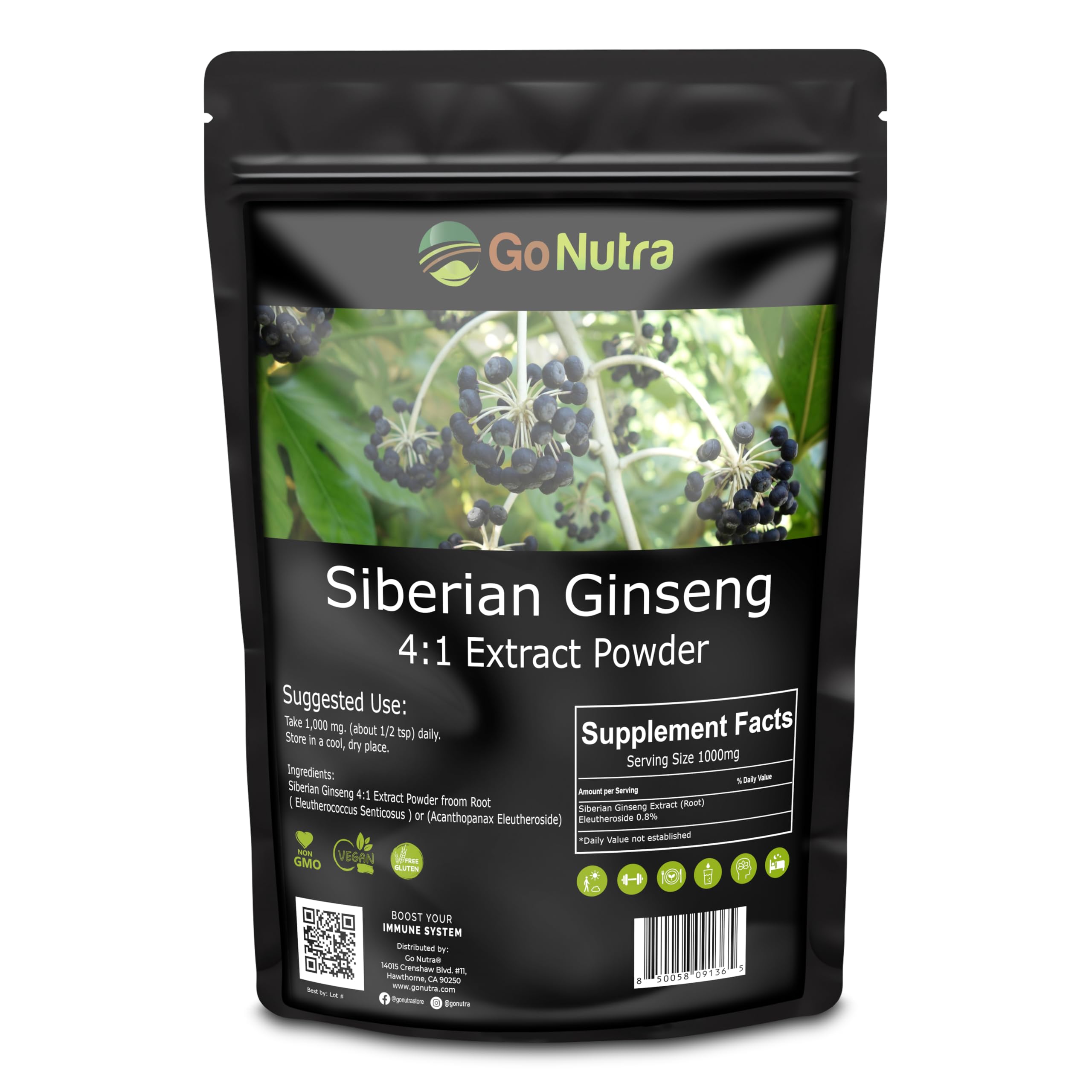 Go Nutra Siberian Ginseng Powder 113g front view