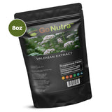 Go Nutra Valerian Powder 227g on a kitchen counter with utensils