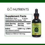 Go Nutrients Iodine Tincture 1oz back view