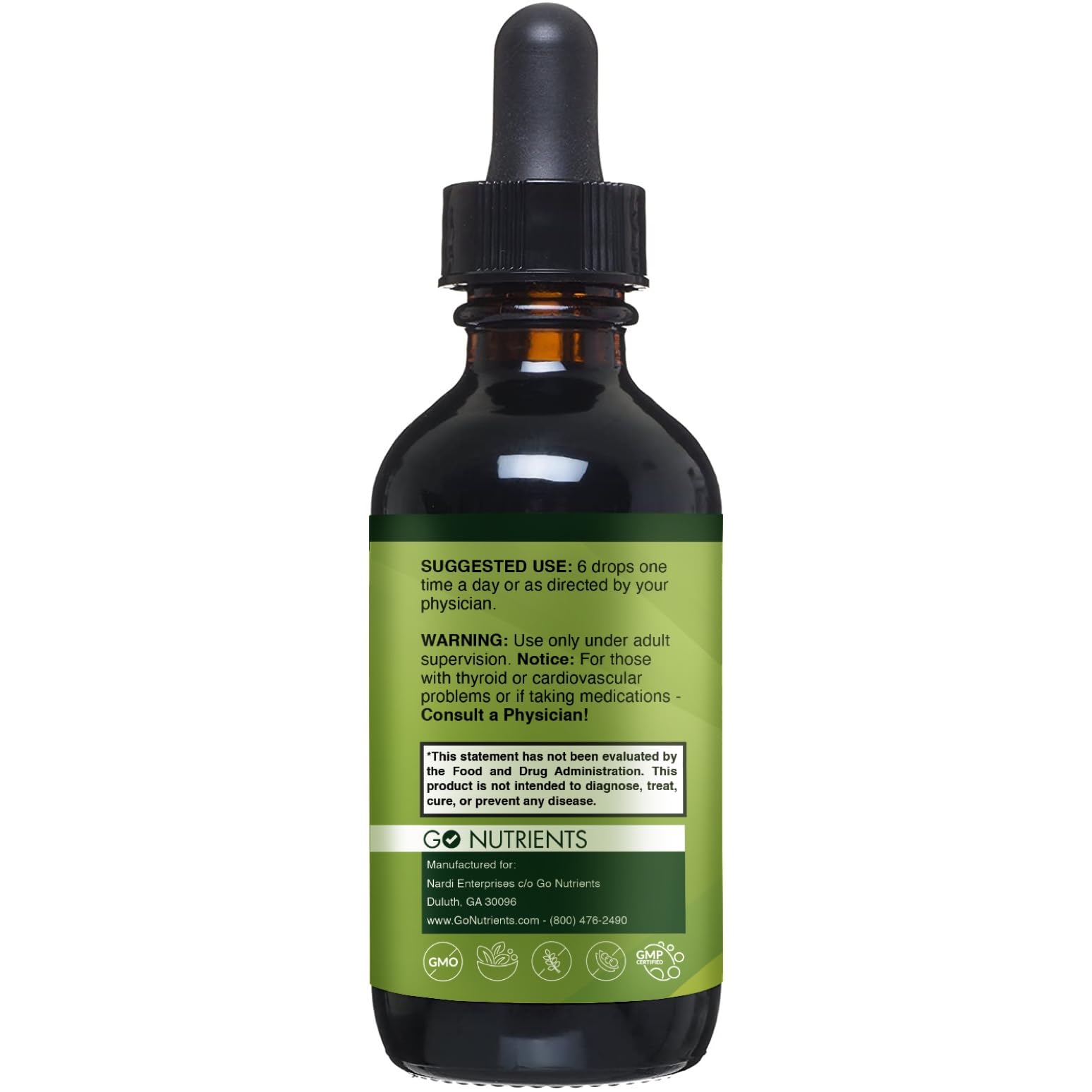 Go Nutrients Iodine Tincture 1oz ingredients list