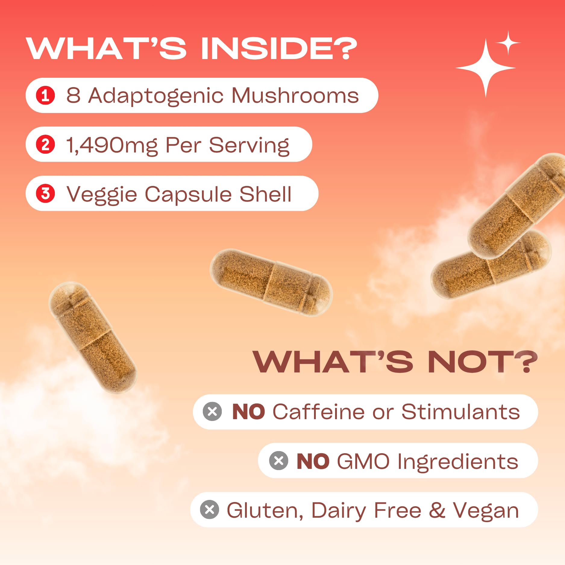 GOBIOTIX 8 Mushroom Complex Supplement close-up of capsules