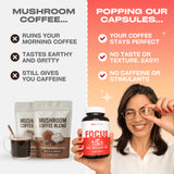 GOBIOTIX 8 Mushroom Complex Supplement with a measuring spoon for dosage